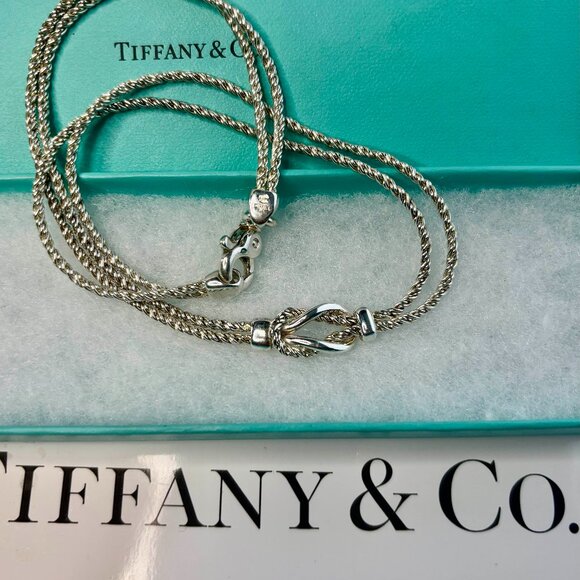 Tiffany & Co. Love knot necklace Jewelry - Tiffany &Co. pre-own double row love knot Pendant/Necklace 925 silver Italy